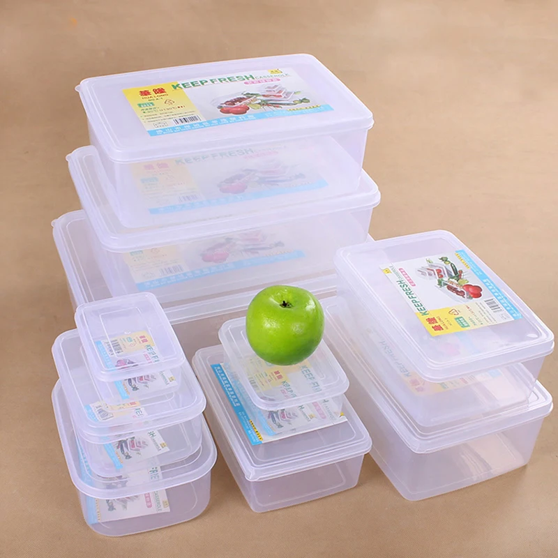 Multifunction Transparent Sealed Crisper Set Plastic Moistureproof Food Storage Box Kitchen Containers With Logo