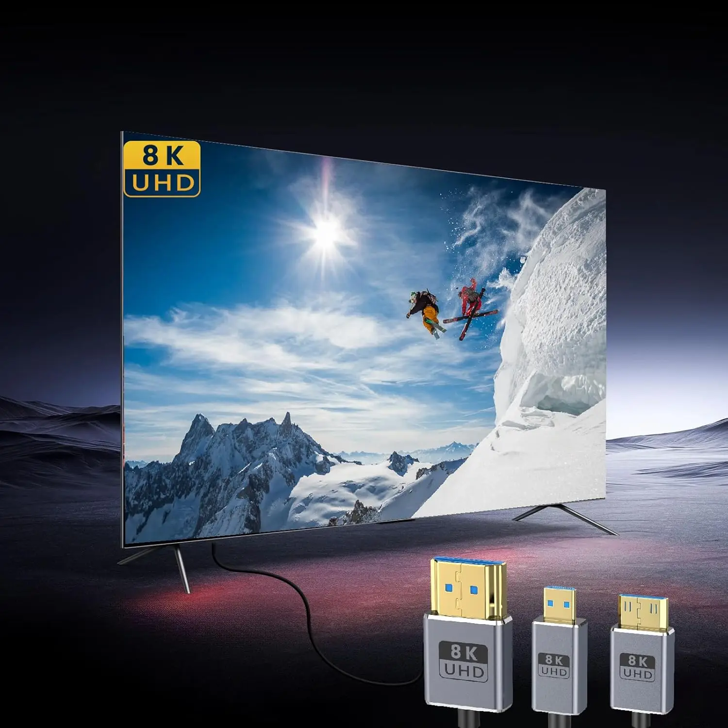 كابل تمديد HDMI بزاوية قائمة 8K بطول 1 قدم، كابل HDMI M إلى F رفيع للغاية بزاوية 90 درجة (4 جيجابت في الثانية، 8 كيلو @ 60 هرتز، 4 كيلو @ 240 هرتز) يدعم H الديناميكي #5