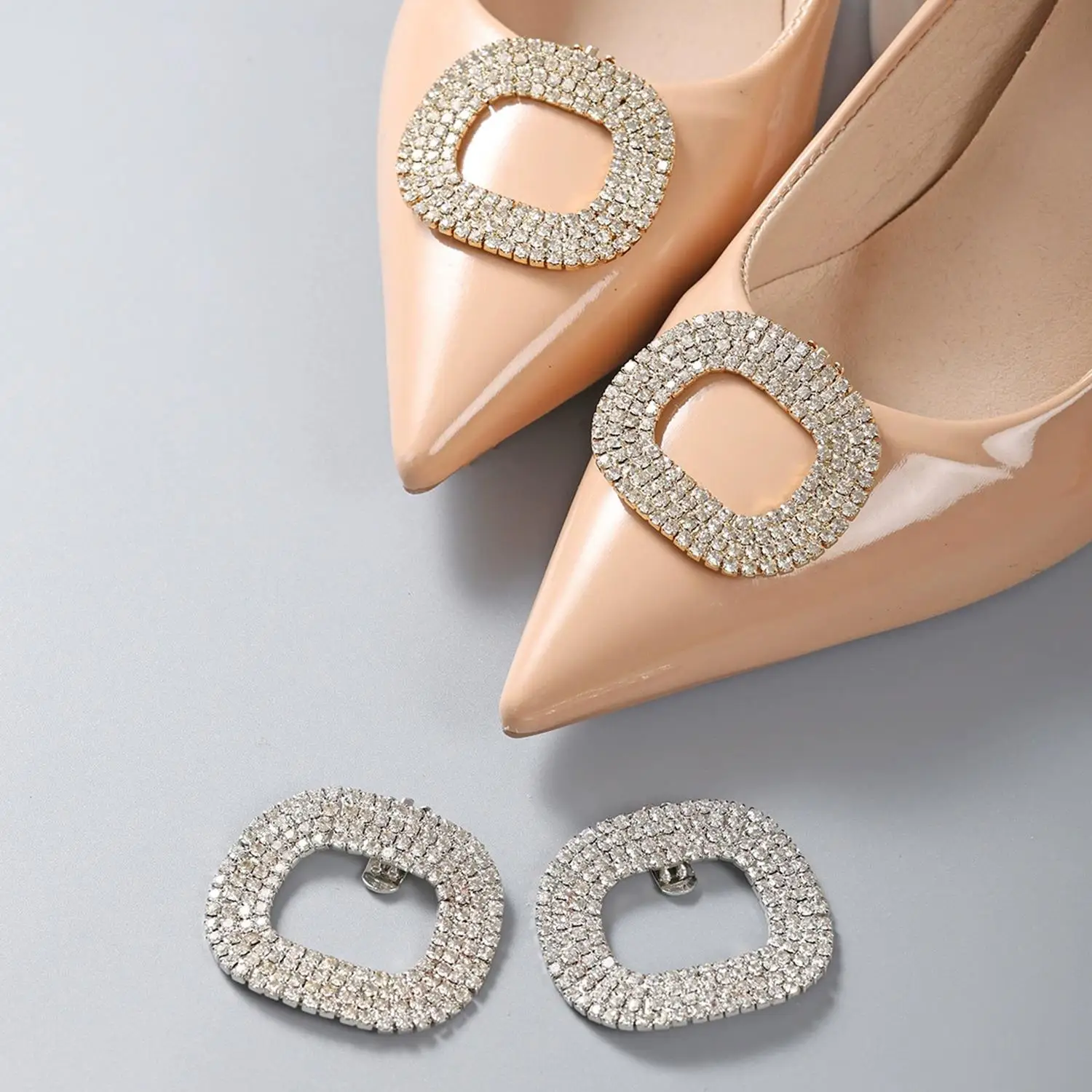 1PC Lady Shoe Clips Wedding Bride Shoes Decoration Women High Heel Charms Jewelry Shoes Rhinestones Crystal Decoration