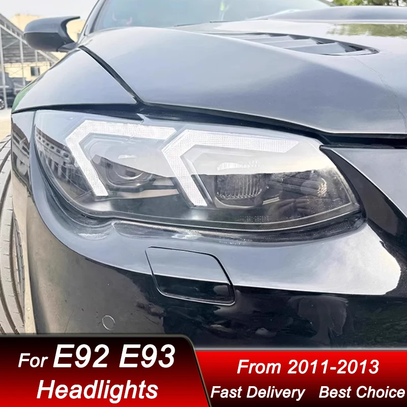البوب سيارة المصابيح الأمامية لسيارات BMW 3 سلسلة M3 E92 E93 2011-2013 LED كشافات الجمعية ترقية عالية تكوين العارض عدسة الملحقات