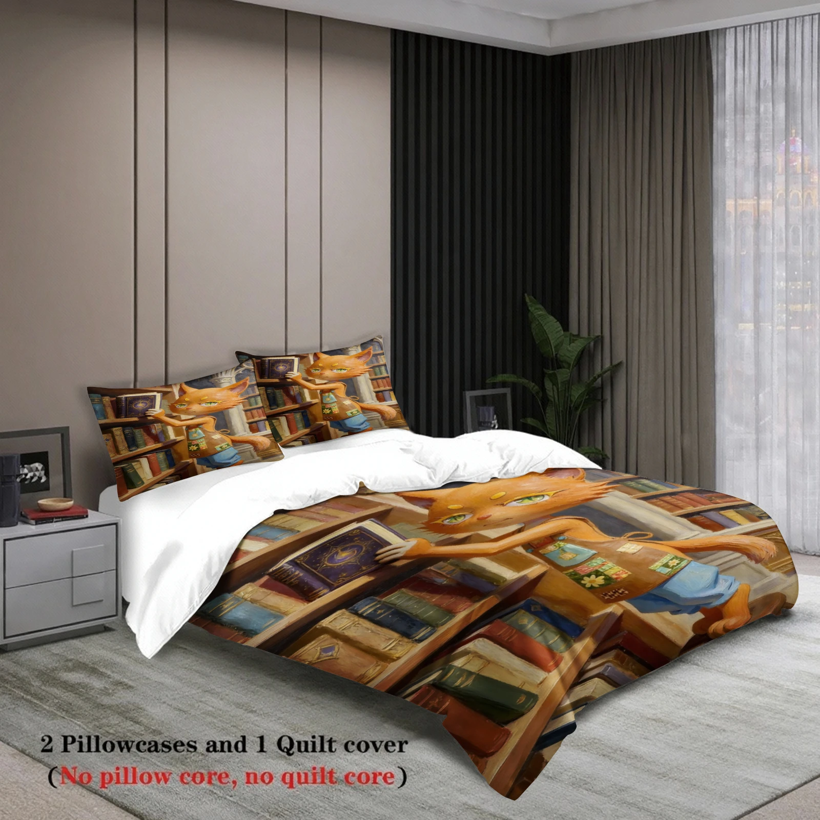 Boys Bedding Set Softville Cozy Town Cute Fern the Quilt Fox With Duvet Cover & Pillowcase For Children's Bedroom Decor