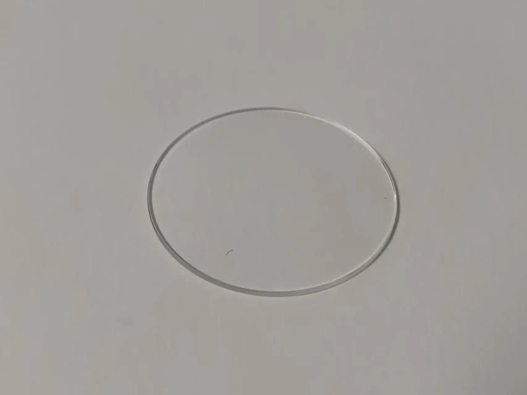 0.8mm Thick Flat Mineral Watch Crystal 26mm-34.5mm Diameter Super Thin Round Watch Glass W2464