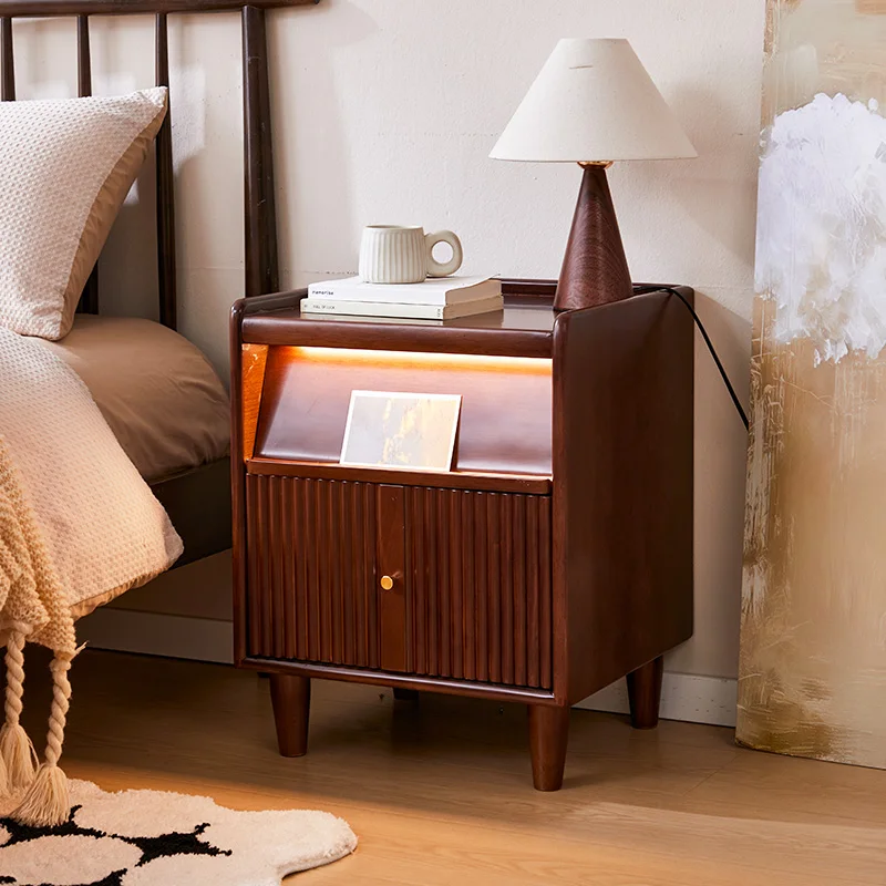 Comodini retrò di metà secolo Maniglia in metallo vintage Comodini estetici di lusso Eleganti mobili per camera da letto francesi Mesita De Noche