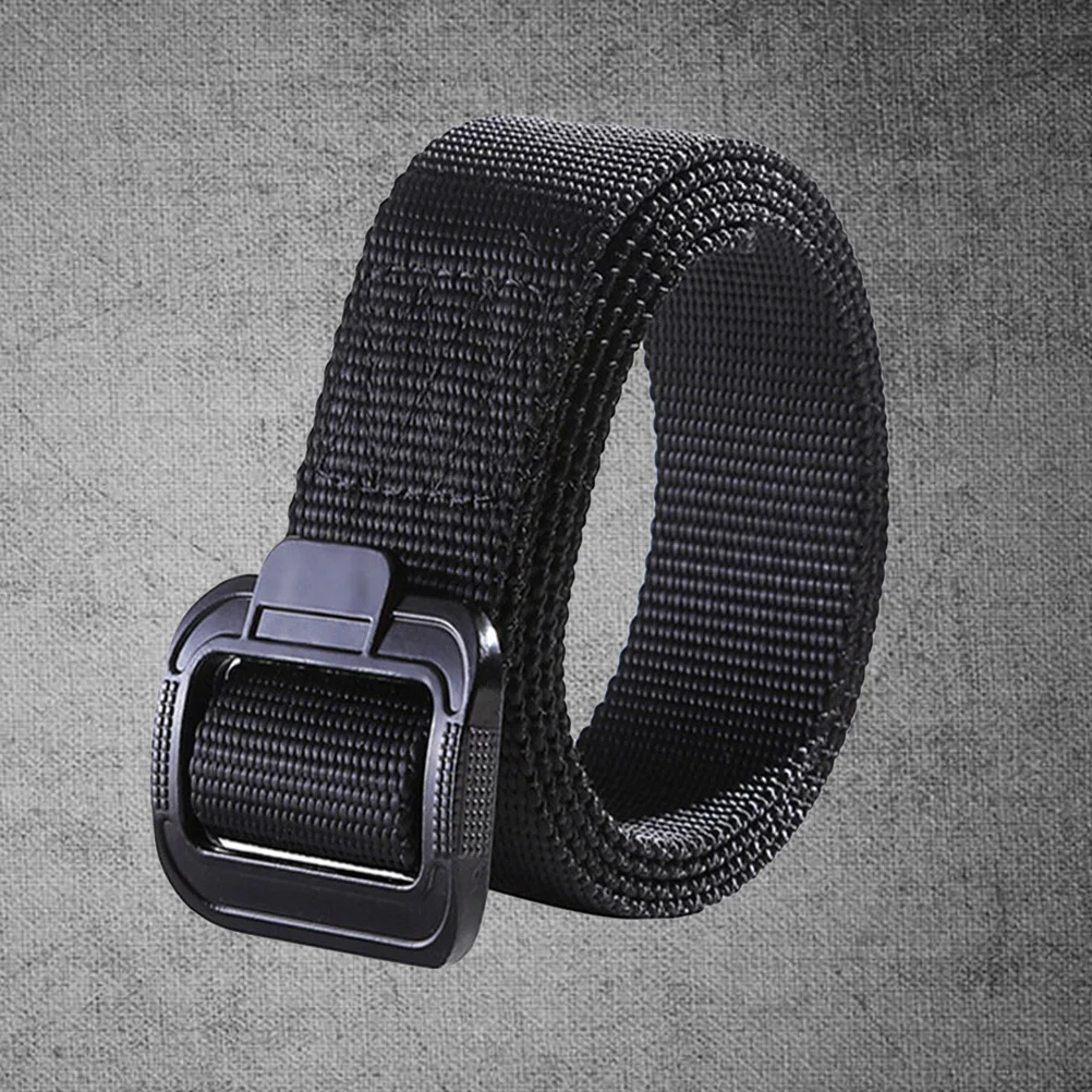 

Men's Belt Outdoor Nylon Belt 1.5 Inch Quick Release Buckle for Riding Climbing Hunting Running Black