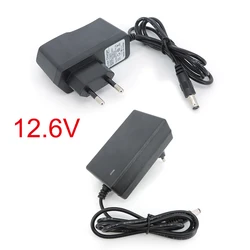 AC DC 12.6V 1A charger 12 V Volt Power wall Adapter 5.5*2.5MM 12.6V 2A EU US Plug