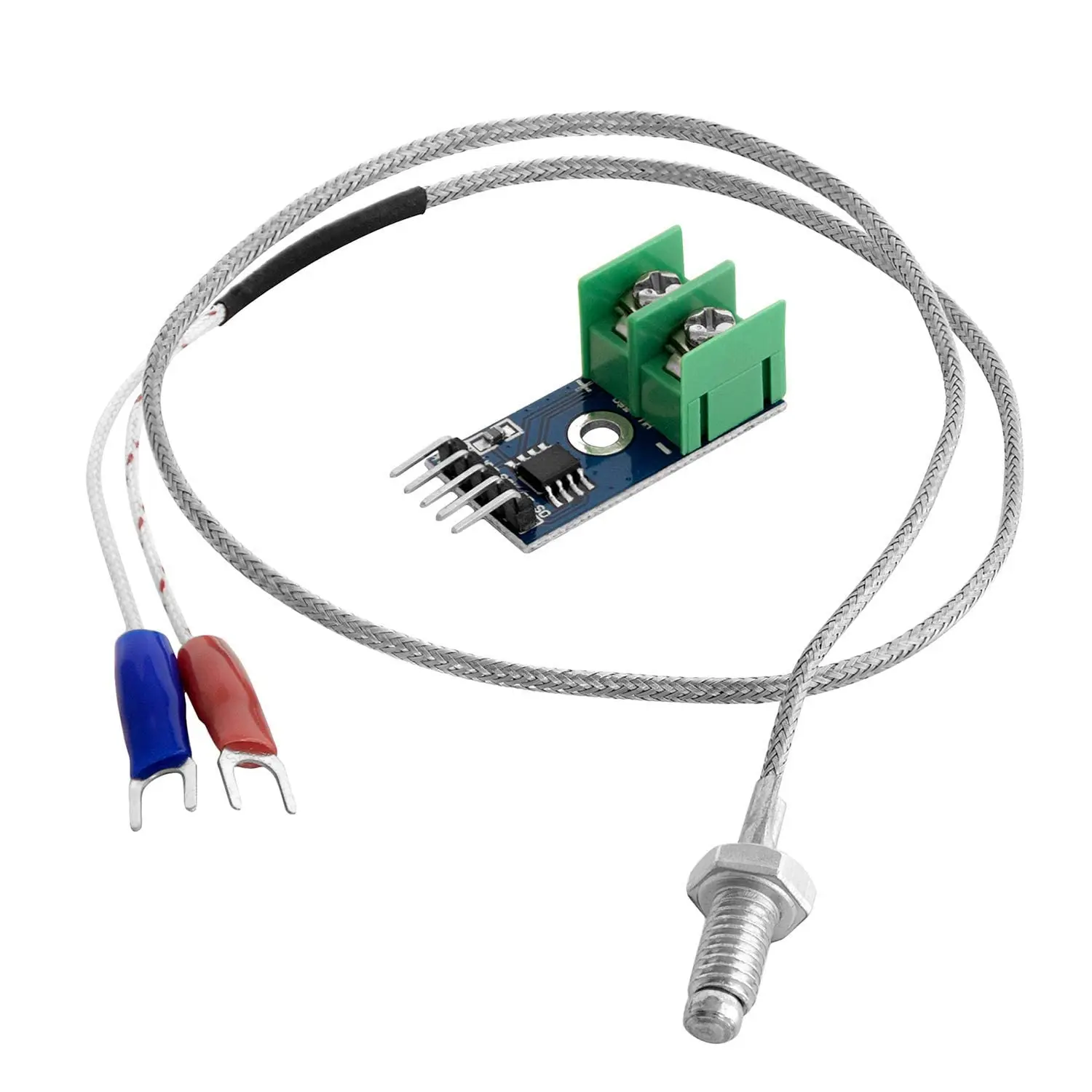 MAX6675 Temperature sensor with probe K-type and jumper wire compatible with Arduino and Raspberry