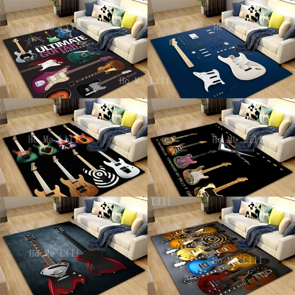 Classical Guitar Bass Area Rug Living Room Bedroom Decorative Rug