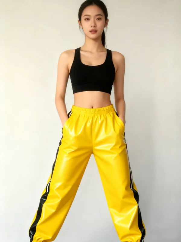 

Латексный костюм, красивая резиновая форма для Хэллоуина, бал-маскарад, косплей, модные спортивные брюки