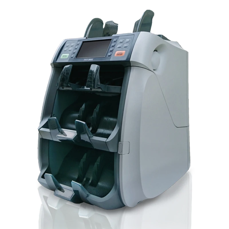 HT-9200 2+1 Pocket Three Pocket Money Counting Machine Used By Banks Multi-currency Banknote Sorter