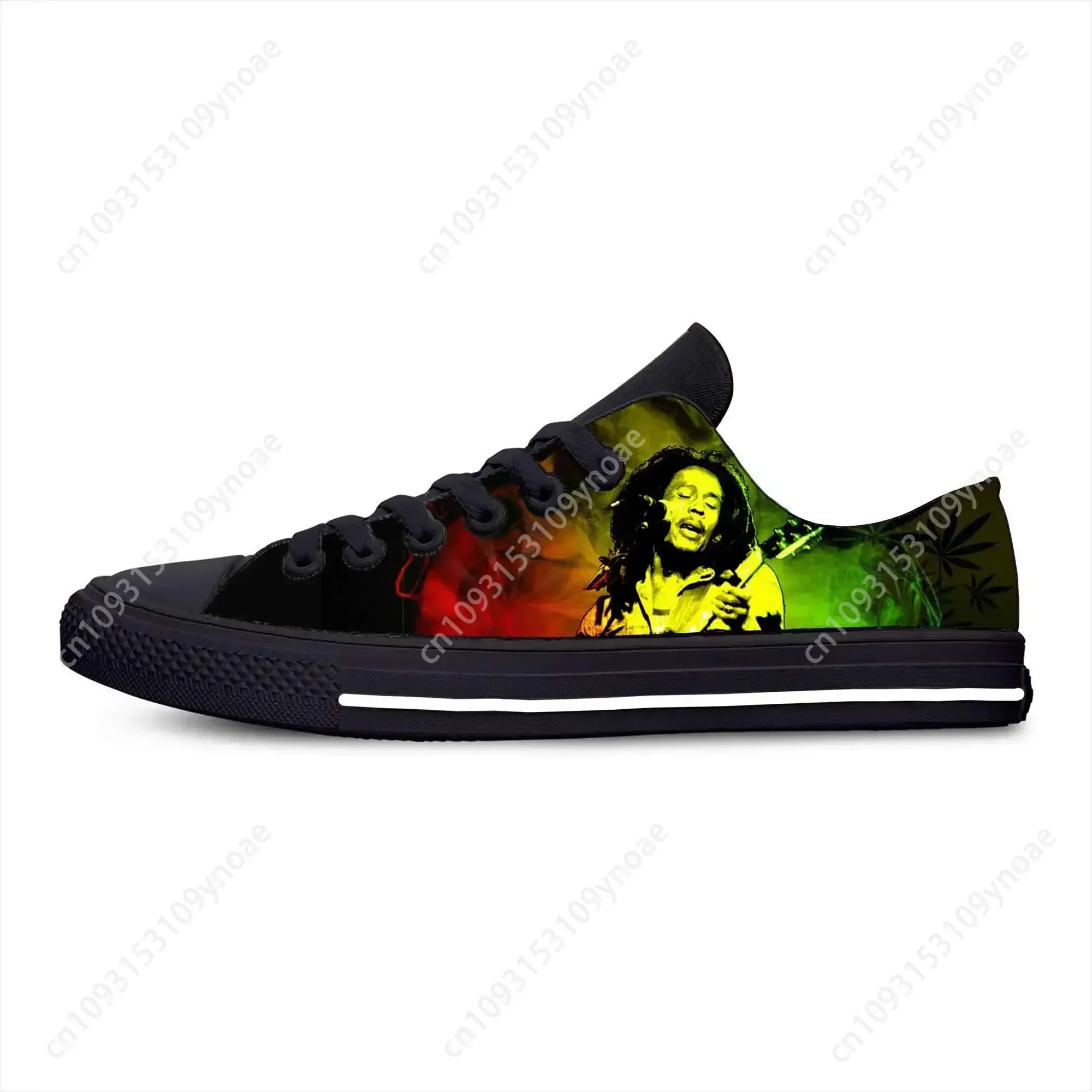 Legend Bob Marley Reggae Rasta Music Rock Fashion Casual Cloth Shoes Low Top Comfortable Breathable 3D Print Men Women Sneakers 3