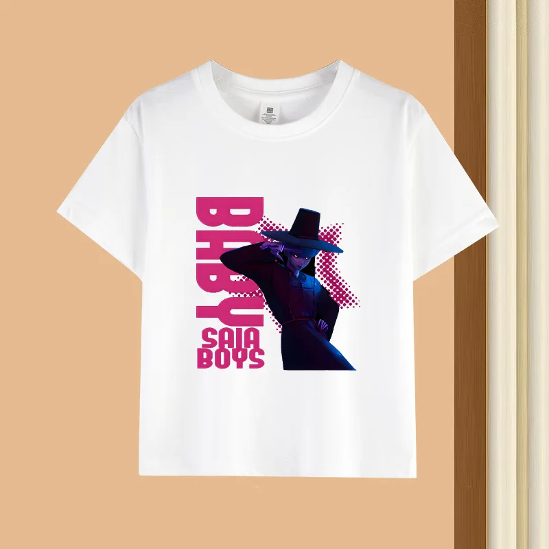 

Модные детские топы из чистого хлопка с короткими рукавами и короткими рукавами из серии Witch Hunt 20225, мужские и женские топы для малышей