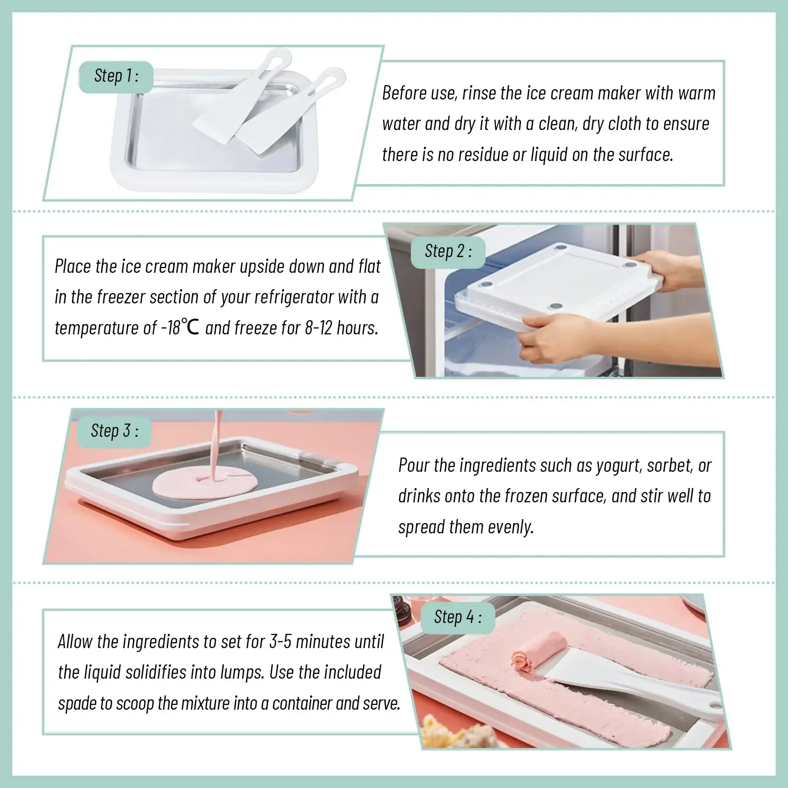 صانعة الآيس كريم المدرفلة متعددة الوظائف - مقلاة ثلج مقلية حلوة باردة - صانع الزبادي المجمد المنزلي DIY - للمقلي المحلي