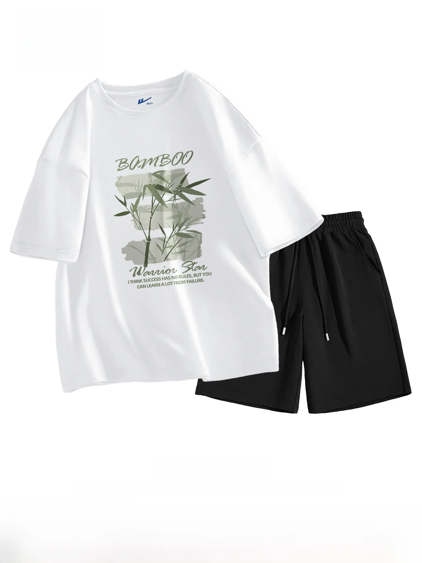 

Warrior Men's Sportswear Set Summer Heavyweight Pure Cotton Loose Large Size Casual Fitn ort Sve orts Home Clothes