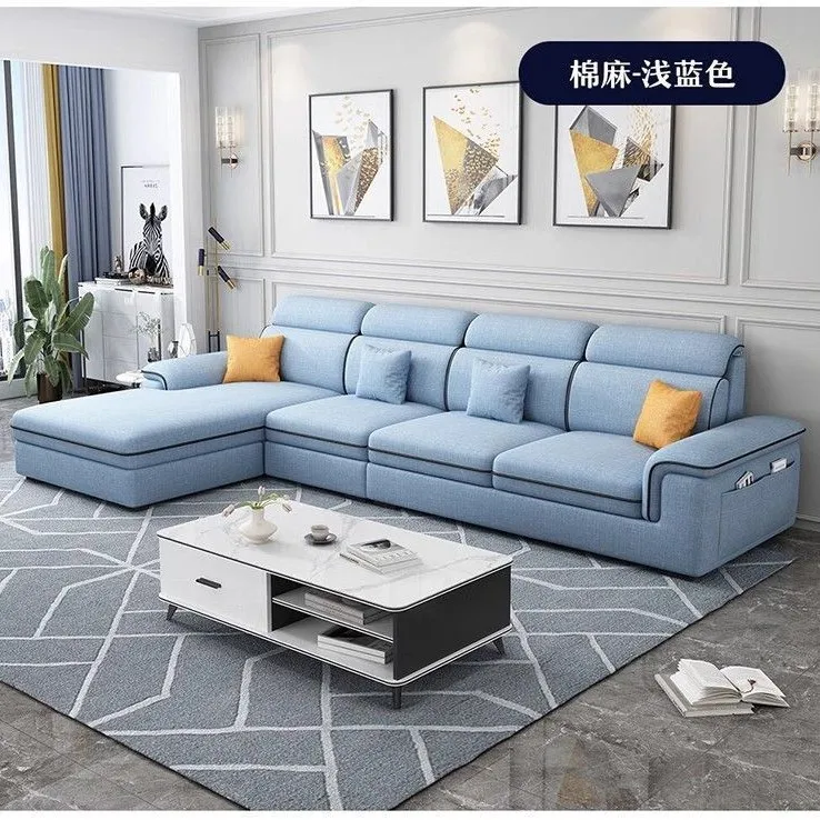 أريكة قماش حديثة وبسيطة لغرفة المعيشة الاسكندنافية، شقة صغيرة، أريكة من القماش بتقنية مخلب القطط #4