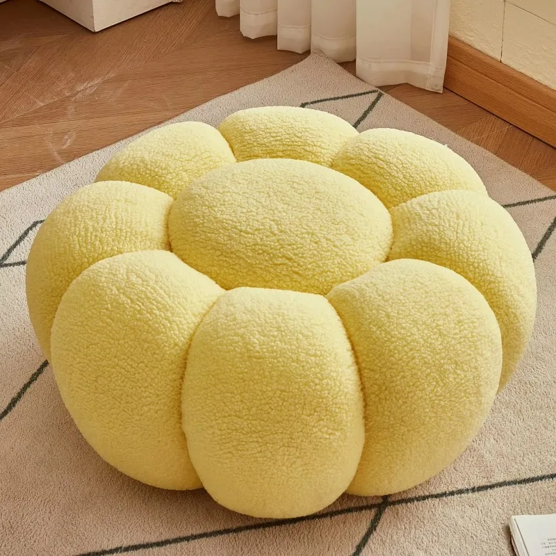 

Nordic Home Stools Lamb Wool Multifunctional Footrest with Storage Eco-Friendly High Resilient Sponge Ottoman for Living Room
