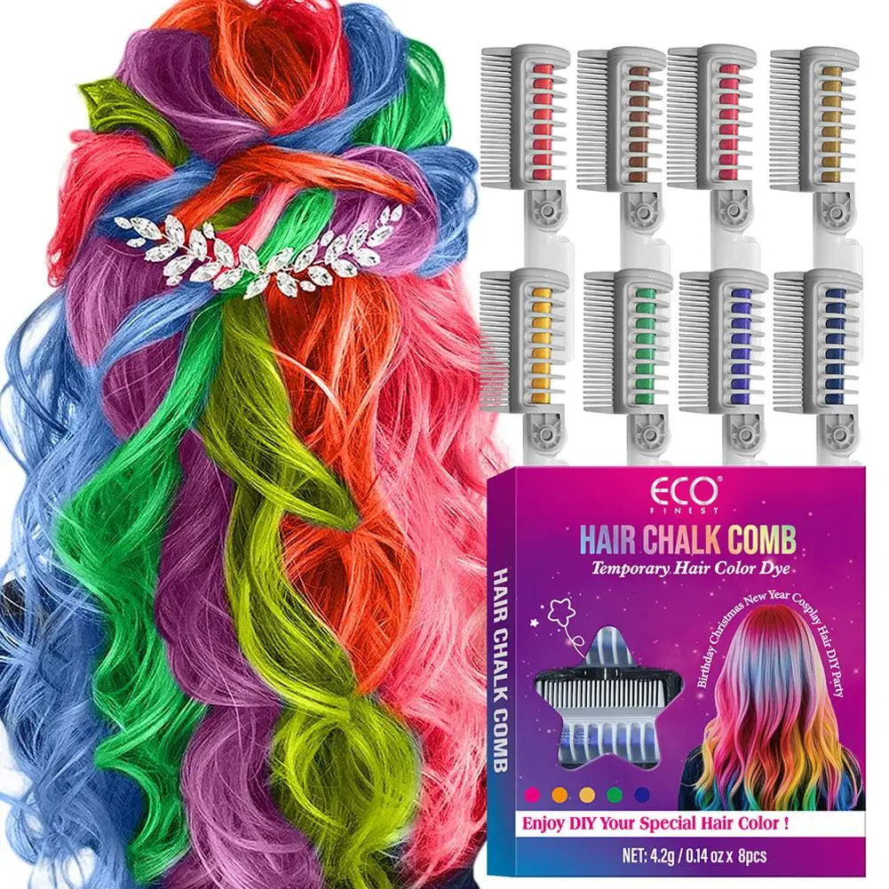 

Women's 8-Color Mini Boxed Hair Dye Stick Disposable Dyeing Comb For Quick Touch-Ups, Gentle Formula, Does Not Damage Hair
