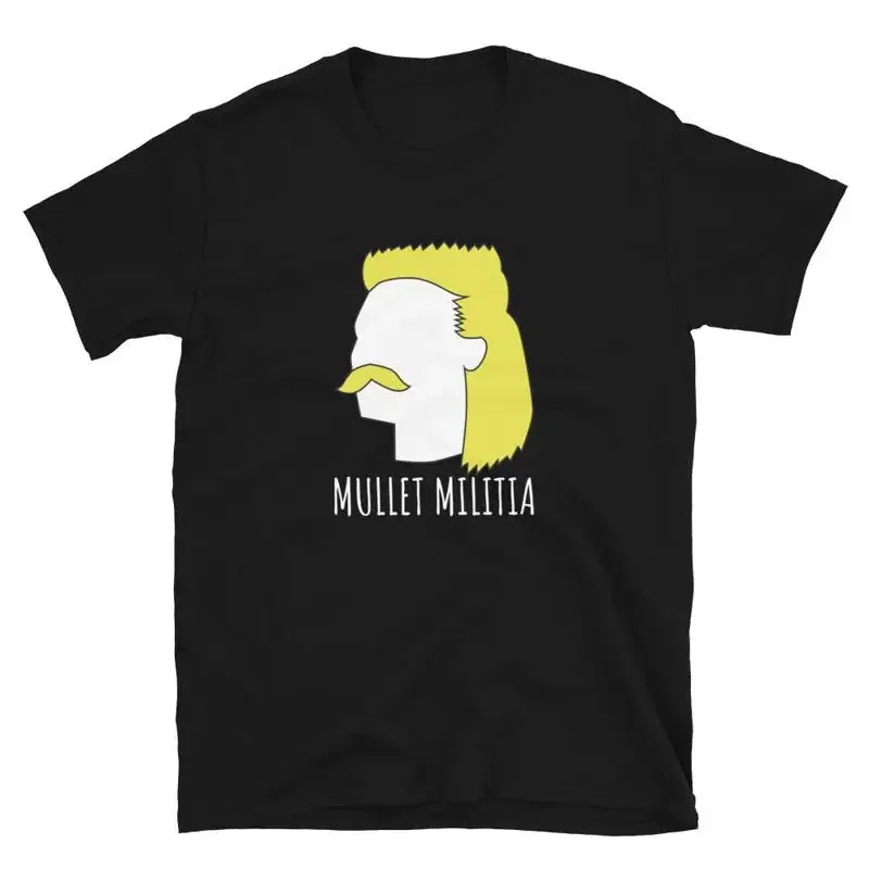 Mullet Militia Mustache Classic Graphic T-Shirt