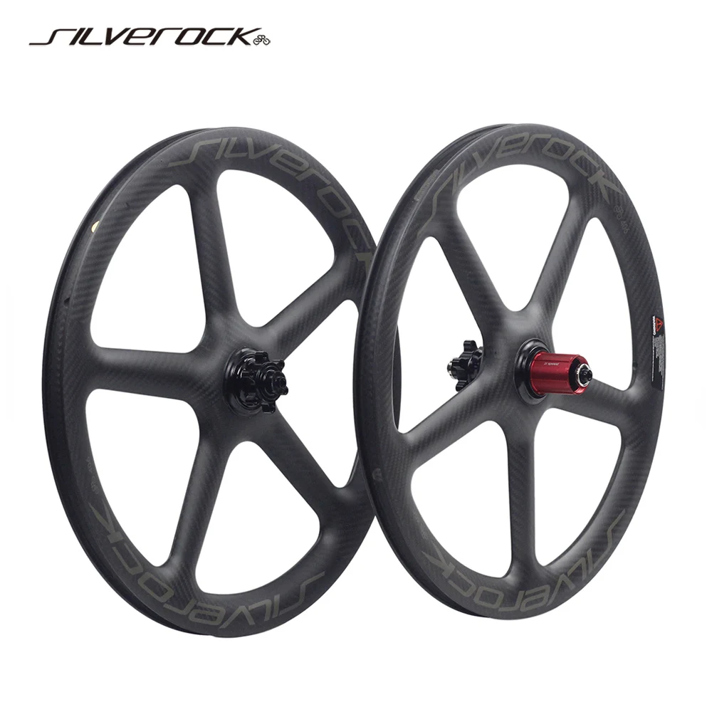 

SILVEROCK 451 406 5 Spokes Carbon Wheels 20in 22in Centerlock Disc Brake Clincher for FNHON D8 Tern Vigor Folding Bike Wheelset