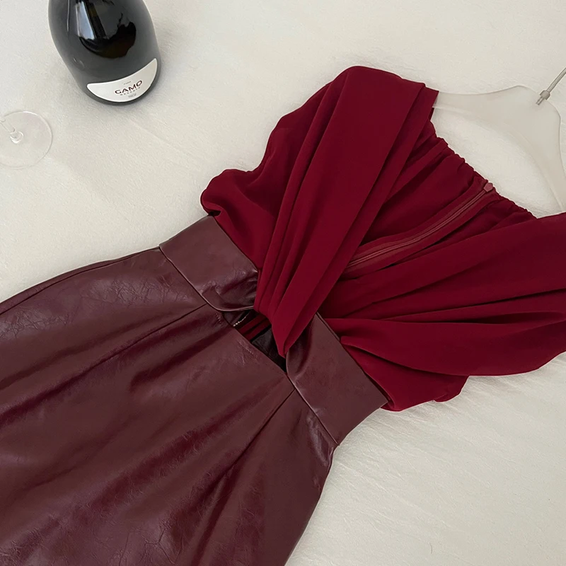 V-hals Hollow Out Mini Jurk Vrouwen Mouwloze Tank Zonnejurk Slim-fit Schede Jurk Mode Sexy Uitgesneden Taille PU Jurk vestidos