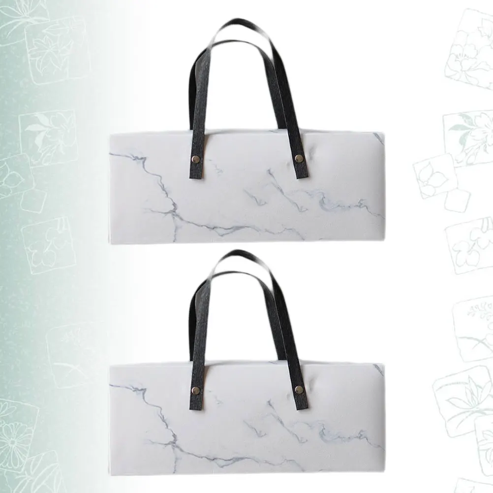 

2Pcs Marble Design Cake Box Food Grade Pastry Container Portable Handle for Wedding Birthday Anniversary Party Desserts
