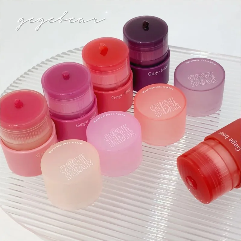 Roterende Kristallen Lippenbalsem Jelly Roze Effen Lipgloss Hydraterende Waterige Gekleurde Lippenpasta Hydraterende Getinte Lip Primer Make-Up