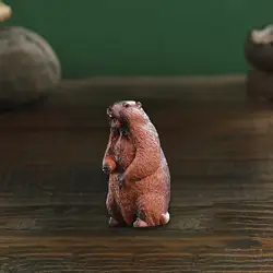 Small Prairie Dog Tea Pet Statue Adorable Tea Play Craft Tea Ceremony Handmade for Home Office Bookshelf Cabinet Decoration