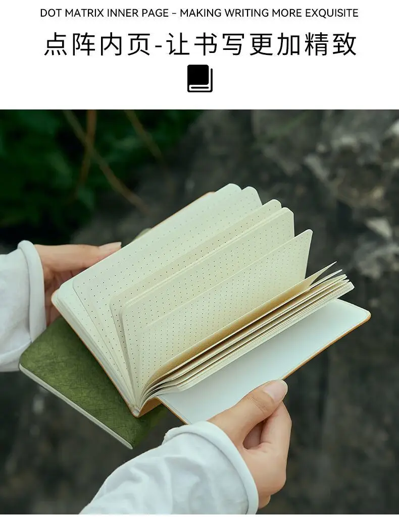 Tragbares, gepunktetes Tagebuch-Notizbuch im A6-Format – Tagebuchplaner mit Goldfolienprägung, Hardcover, Einfachheit, Eleganz, zeitlose Melodie-Serie – Detail 9