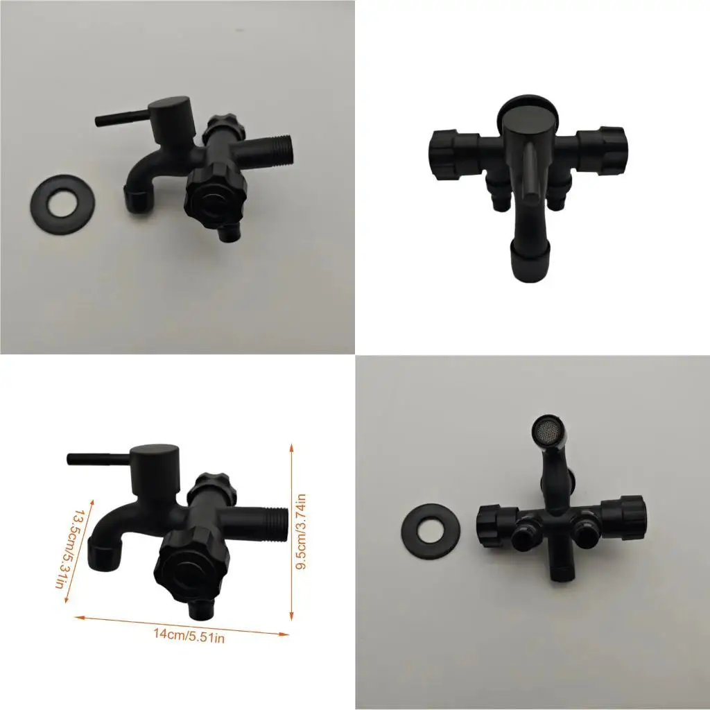 

652F 3 Way Split Flows Laundry Faucet With Independent Shutoff Valves Easy Installation Water Supply Valves for Household