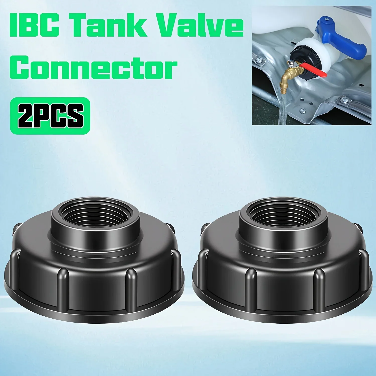 IBC Tank Valve Fitting 2Pcs Set, S60X6 Coarse External Thread Convex Adapter with 3/4