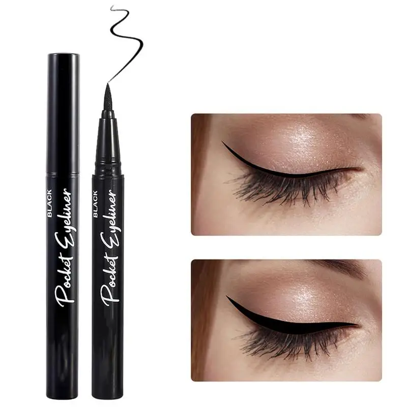 Caneta Eyeliner Líquido Impermeável Delineador de Secagem Rápida Canetas de Sombra de Olho Alta Pigmentada Maquiagem Caneta à Prova de Cascão