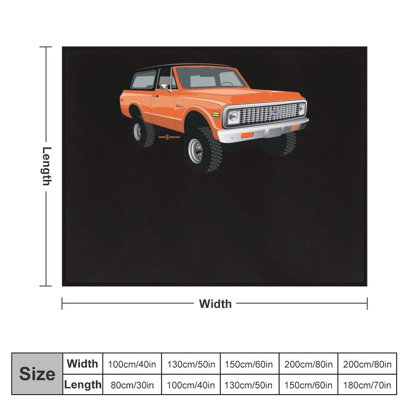 1971 K5 Blazer Orange Throw Blanket Flannels for babies Blankets image 2