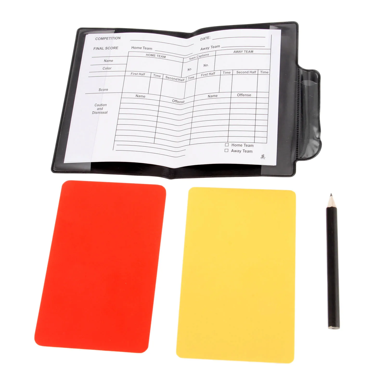 Sports Team Soccer Referee Red and Yellow Card with Holster Notebook Pencil Official Football Match Players Coach Recording Foul