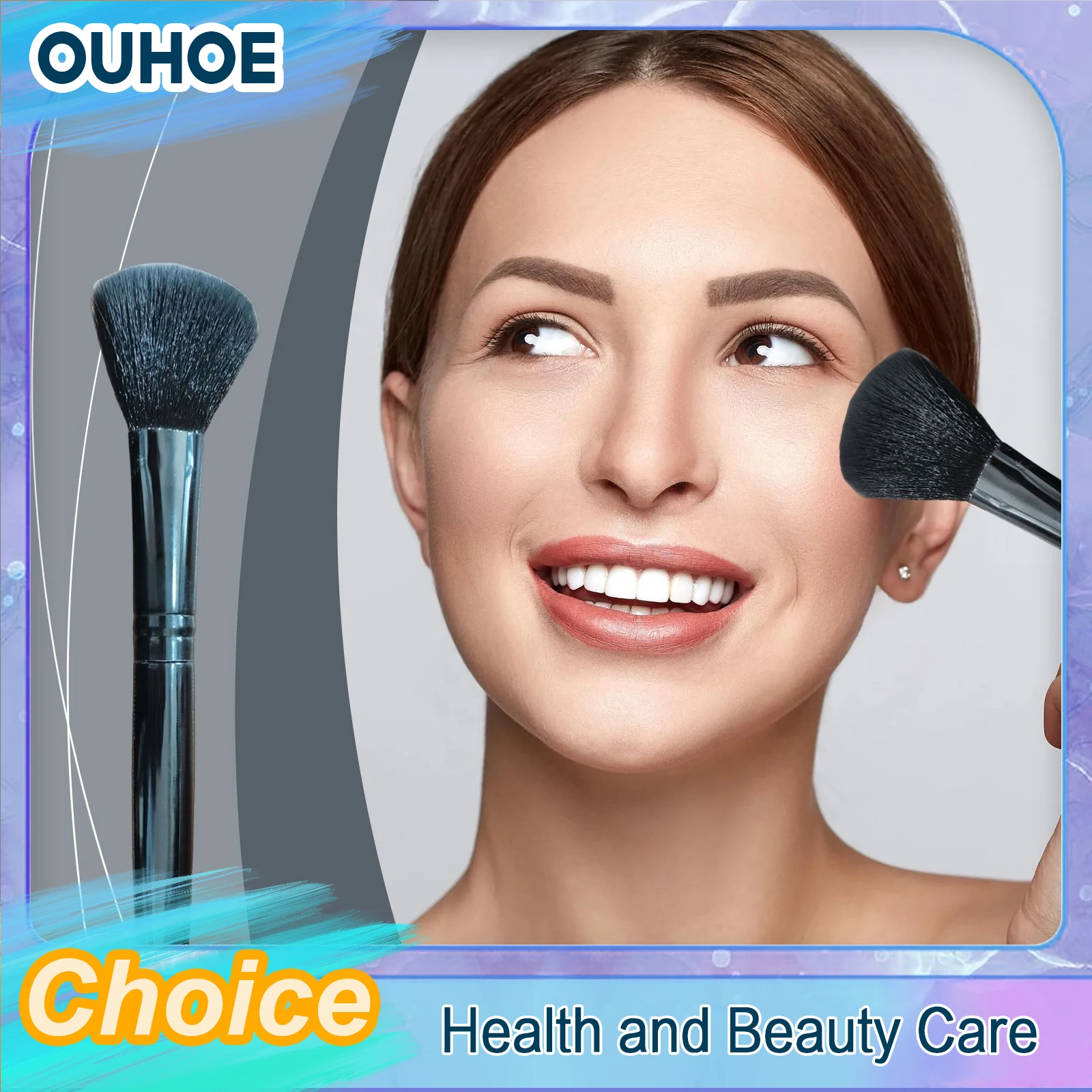 Pędzel do konturowania twarzy, policzków, do pudru, różu, bronzeru, do twarzy, policzków, czoła, szczęki, nosa, do blendowania, kosmetyczny, do makijażu.