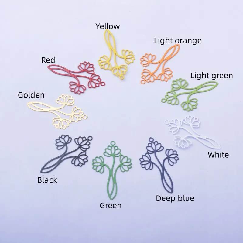 30 Stück AC11412 Filigrane Dünne Blumenanhänger DIY Ohrring Anhänger Zubehör – Detail 2