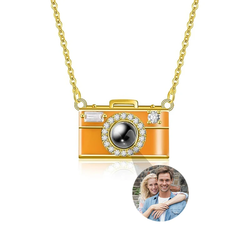 Personalisierte Foto-Kamera-Halskette mit Bildprojektion, Individuelle Foto-Halsketten, Schmuckgeschenke für Frauen und Liebhaber – Detail 7