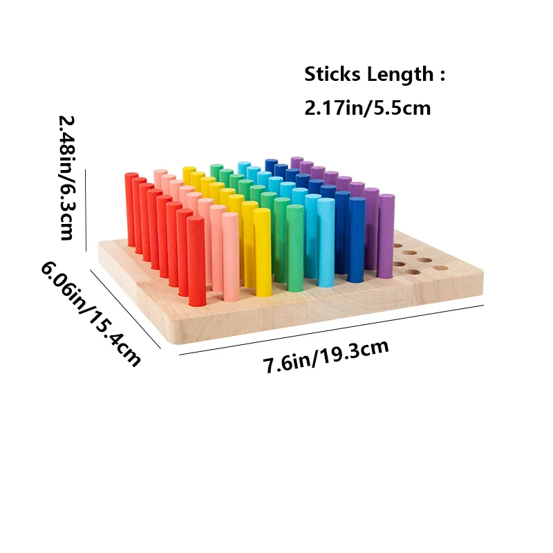 قضيب فئة الألوان الخشبي، لعبة العصي الملونة، لعبة تدريب المحرك الدقيق للأطفال، لعبة إدراك الألوان #6