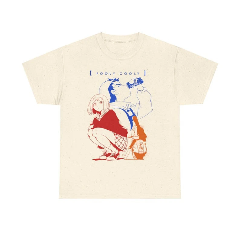 FLCL T-shrit Woman Men Street Y2k Oversized Harajuku Short Sleeve Crew Neck Oversized Unisex Breathable hot product Couples soft