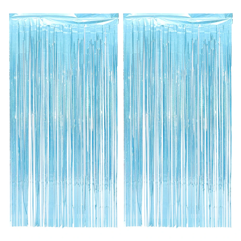 

2pcs Fringe Curtains Plastic Party Decorations Backdrop Streamer Birthday Ceremony Elegant Door Design Easy Install