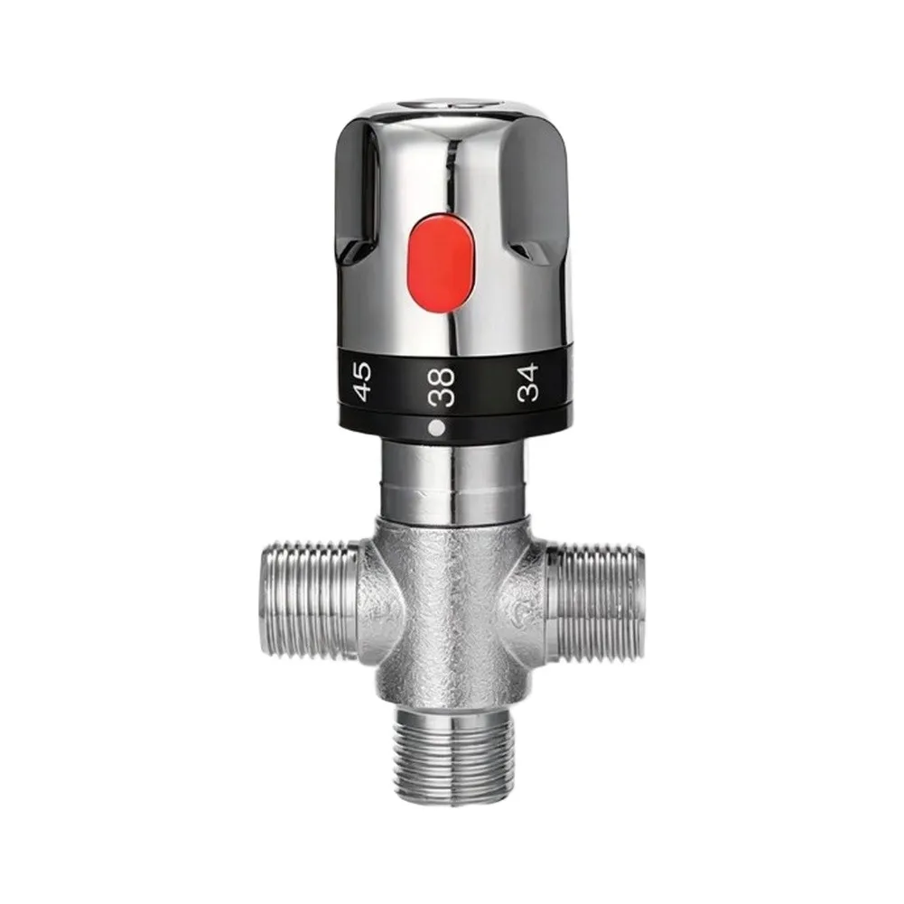 Solid Brass Thermostatic Mixing Valve Hot And Cold Control Pressure Balance Brass Thermostatic Valve With 1/2''G Connector