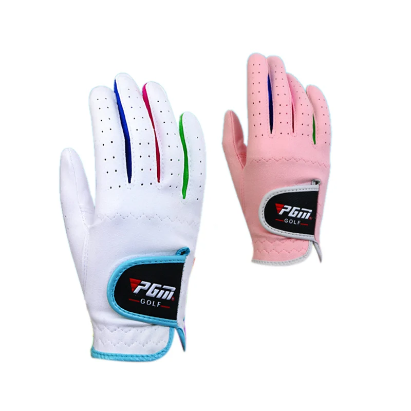 PGM Anti-slipping Children Golf Gloves Boys Girls Outdoor Sport Superfine Fiber Cloth Glove Breathable Wear-resistant 14-17 Size