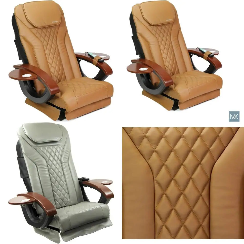 

Massage Chair Cushion Cover - Acrylic Resistant, Faux Leather, Vibrating Pedicure Seat, Cappuccino