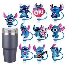 MINISO HOT SALE Disney Stitch Straw Cover Cap Cartoon 10MM Drink Straw Plug Reusable Splash Proof Drinking Cup Straw Cap Pendant