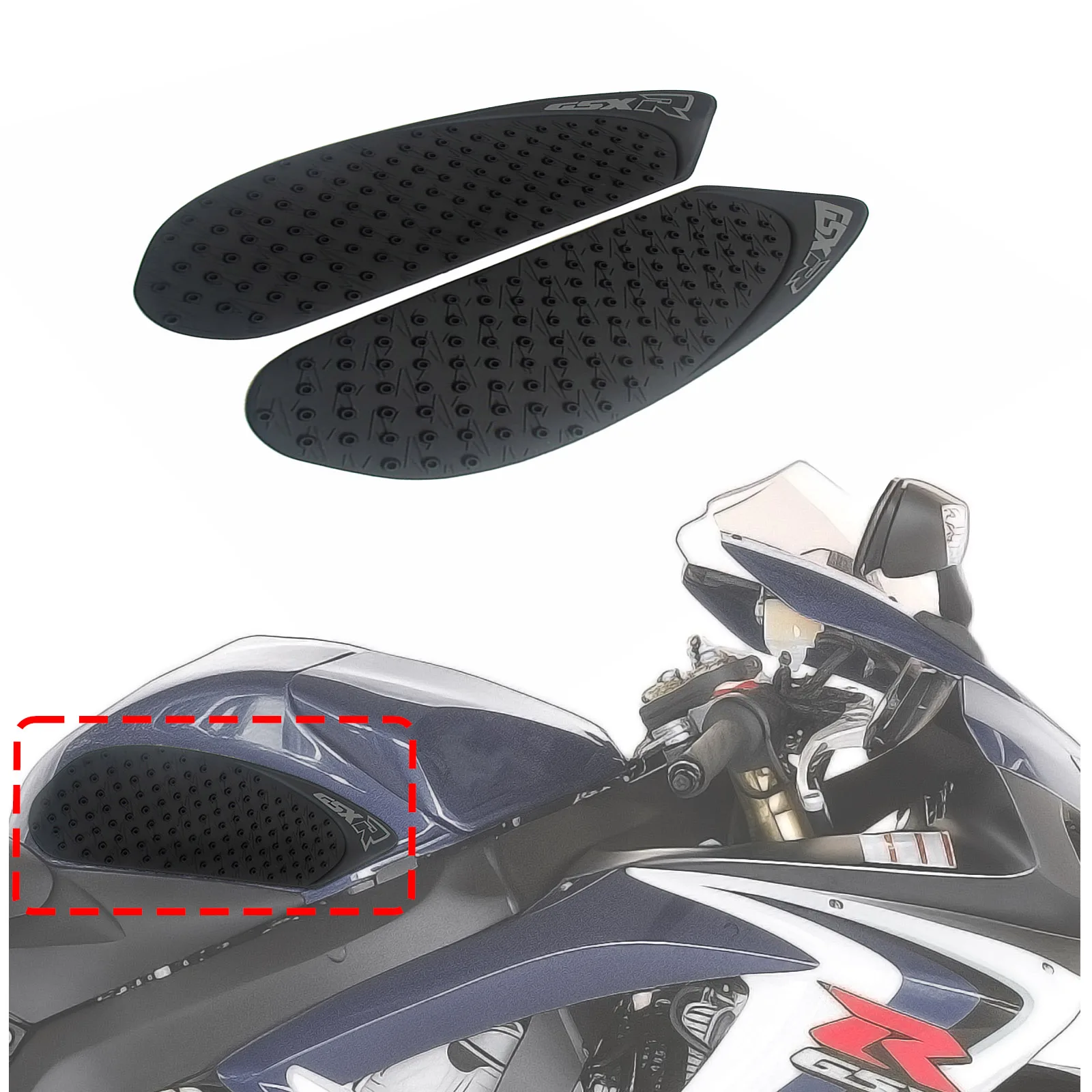 Motorcycle Gas Tank Slip Sticker Side Knee Fuel Tank Anti Slip Grip Silicone Pad for suzuki GSXR 600 750 2006 2007  K6 K7