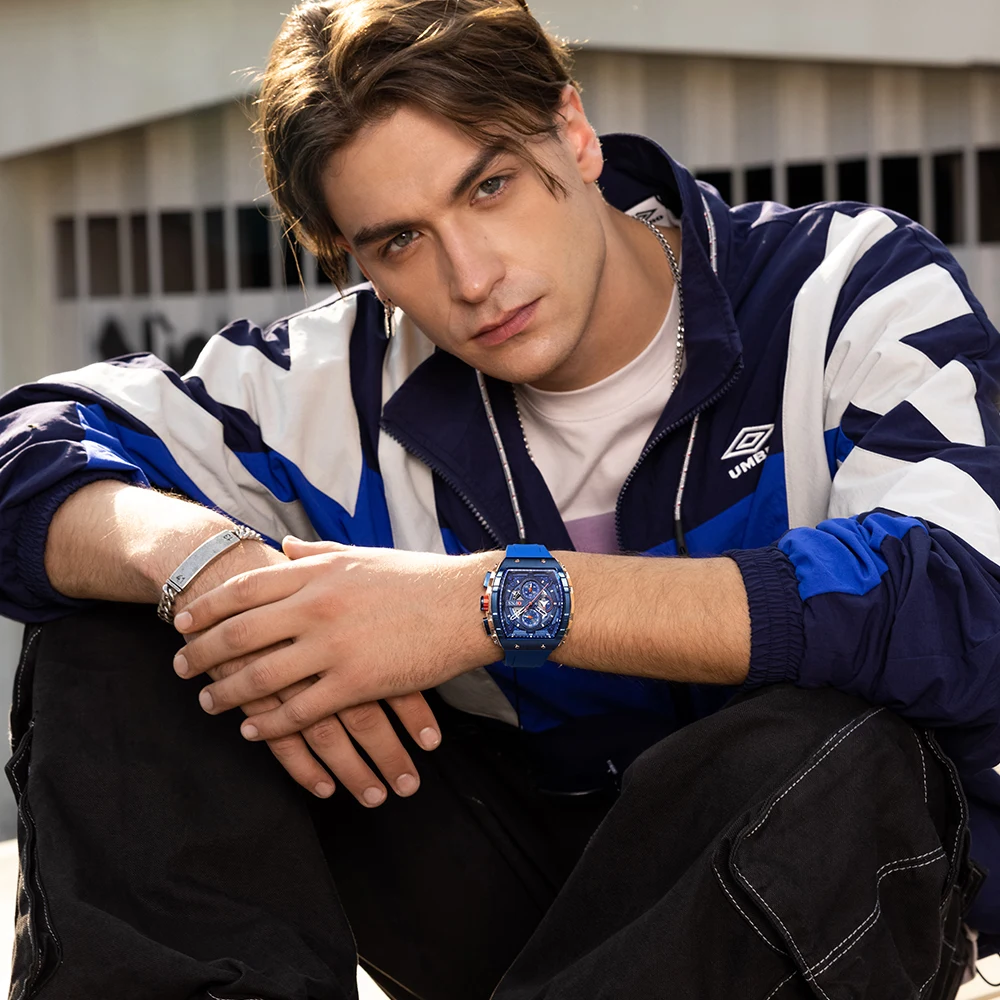 Jam Tangan Pria Quartz Mewah 2025 Mirip Richard Tonneau, Desain Pagani, Tali Karet, Tahan Air, Reloj Hombre