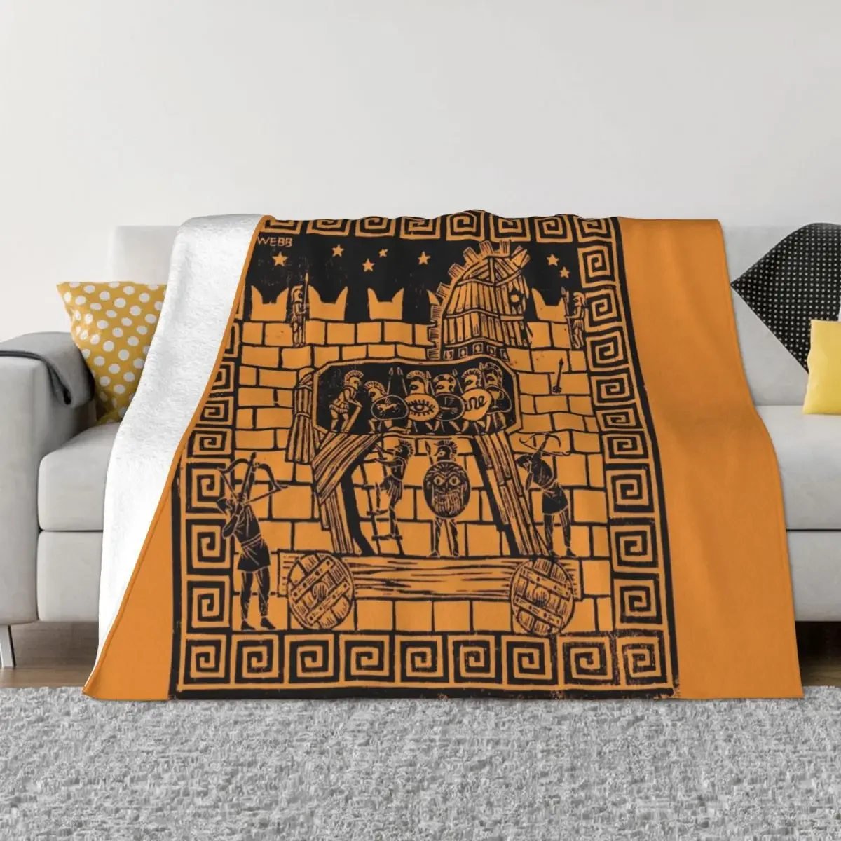 Trojan Horse Throw Blanket Soft Beach manga Blankets