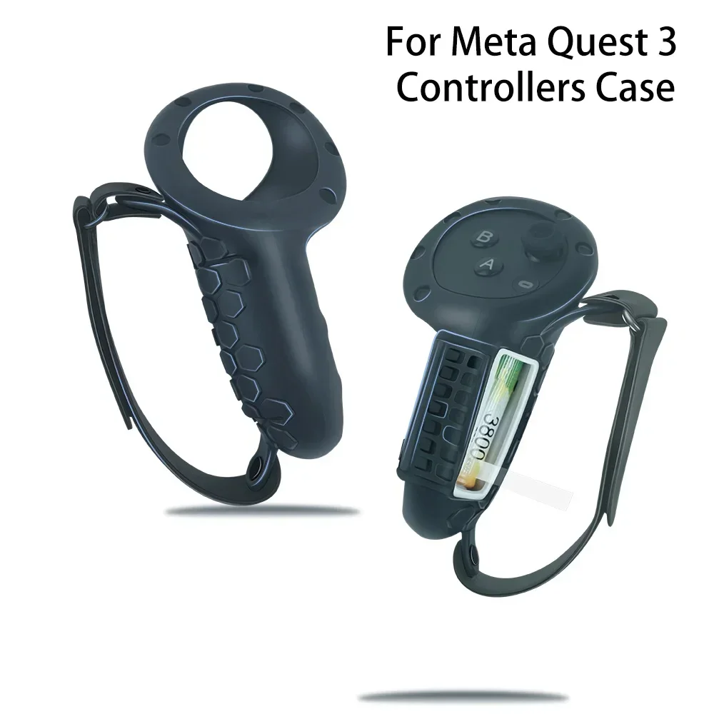 Per Quest 3S Controller Grip per Meta Quest 3 Protezione estesa della copertura dell\'impugnatura VR in silicone con apertura della batteria