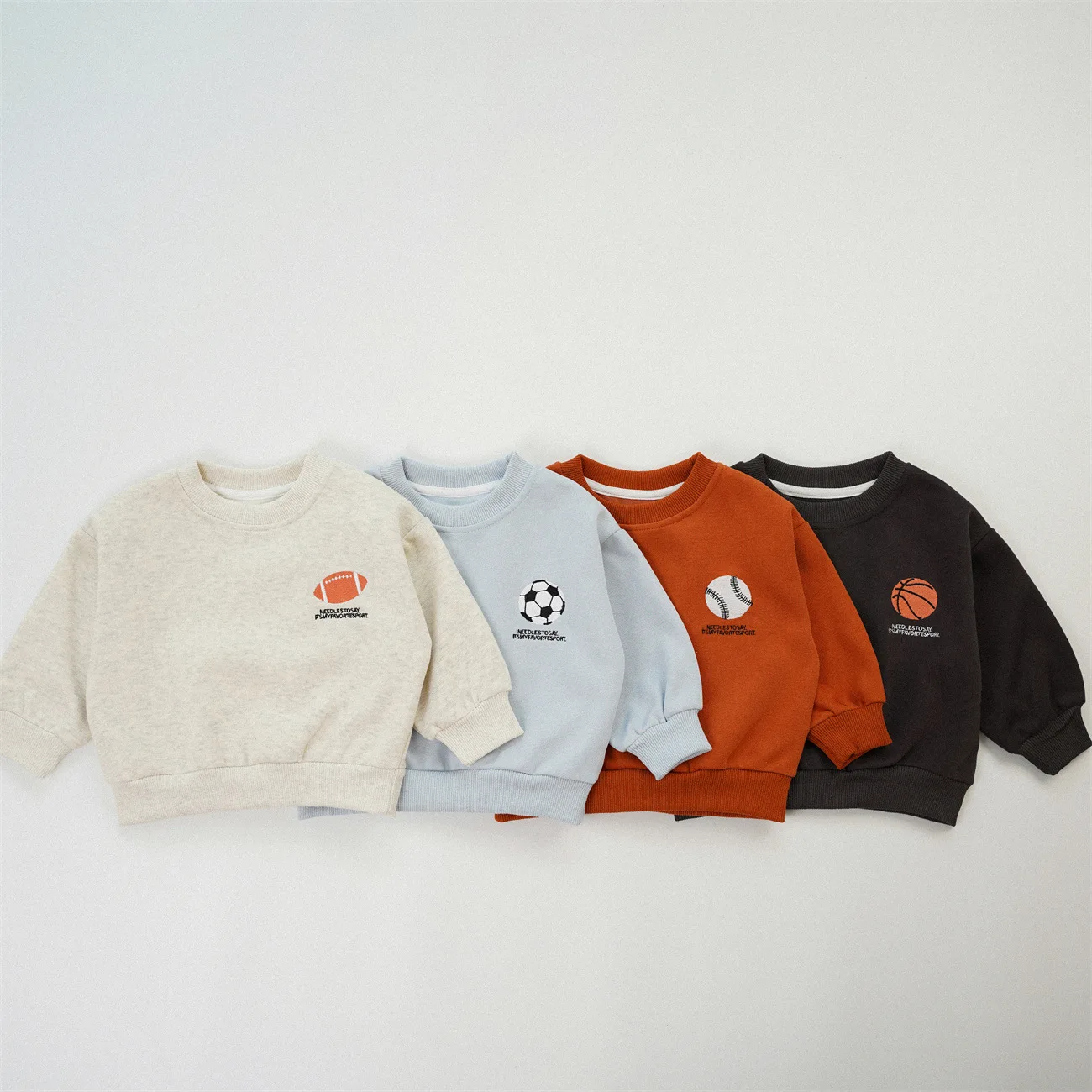 

2025 Autumn New Baby Long Sleeve Sweatshirt Infant Cotton Casual Pullover Tops Boys Girls Embroidery Sweatshirt Kids Clothes