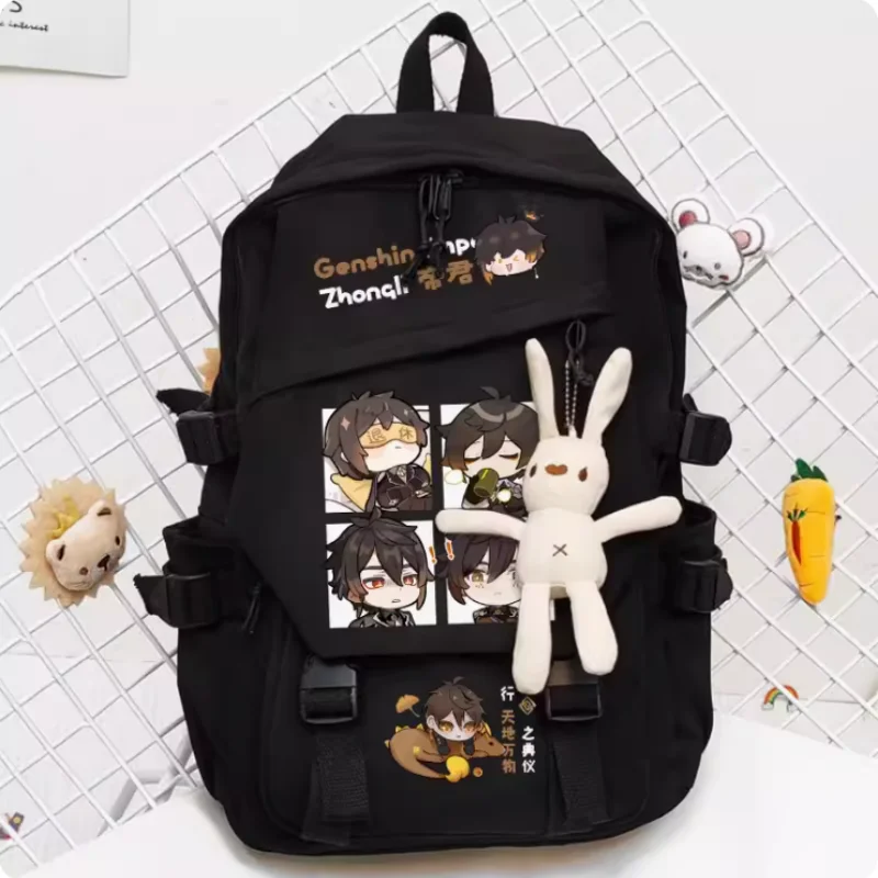 

Anime Genshin Impact Zhongli Big Capacity High School Backpack Travel Bag Boy Teenager Schoolbag