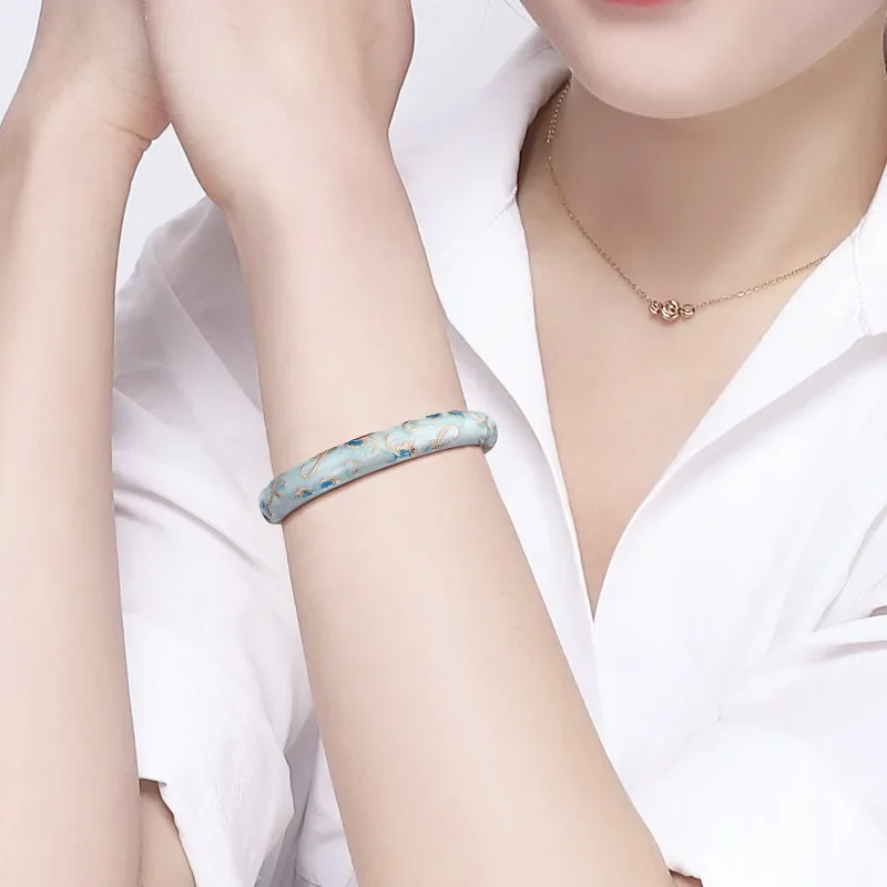 Luxury 2/1 Pcs Flower Bracelet For Women Vintage Bohemian Cloisonne Women's Bangles Jewelry Gifts image 3