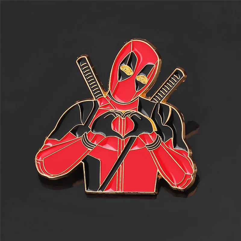 Cartoon Deadpool Sword Bag Shirt Brooch Pins Metal Broches for Women Badge Pines Metalicos Brosche Accessories